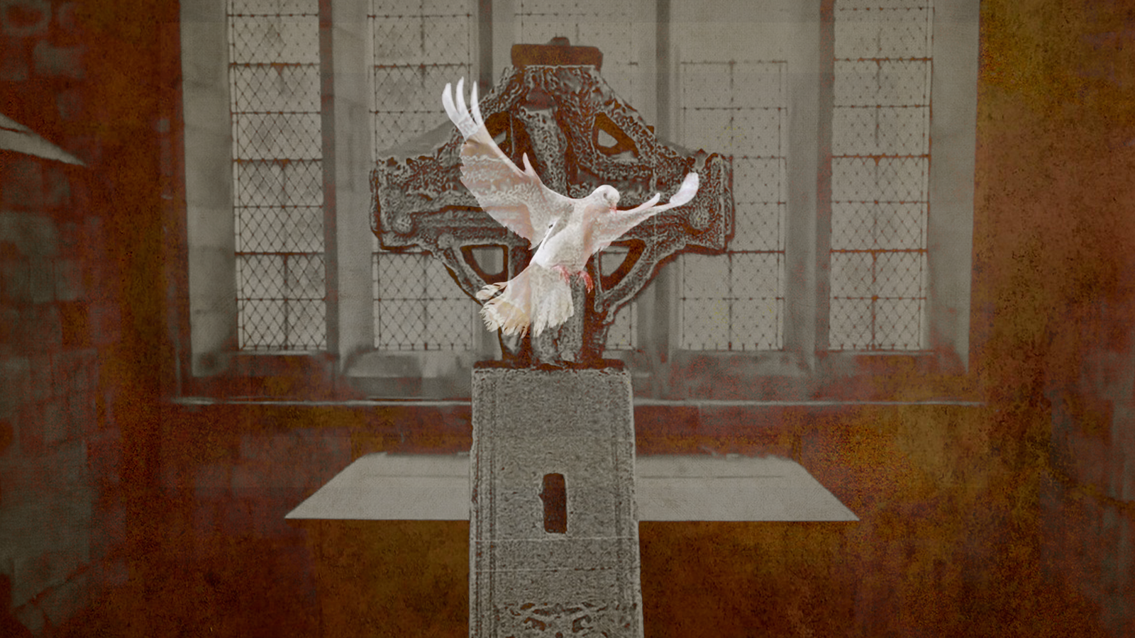 The High Cross of Tuam erected in 1152 is the tallest and most intricate cross in Ireland. It reaches over 5 meters. It features Old and New Testament scenes and a prayer for the repose of King Turlough. The incomplete cross now in St. Mary's Cathedral bears a Gaelic inscription. The apostolic destiny of the Church unfolding can be revealed through the ancient history of Tuam.