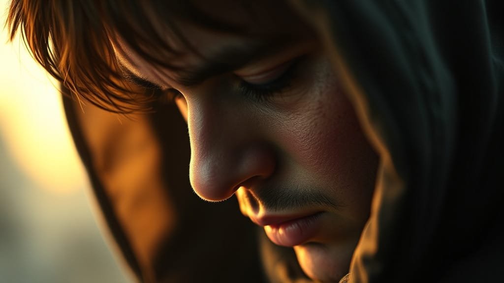 A young disciple prays